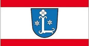 Flagge Fahne Stadt Leer in Ostfriesland mit Wappen